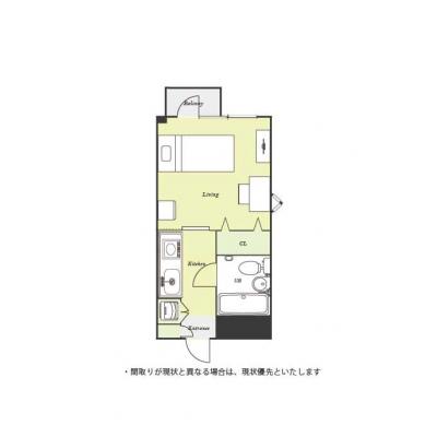 ユニオンマンスリー菊名２　101　1K・シングル☆人気の角部屋♪デスク・チェア完備＆室内洗濯機など生活家電のあるお部屋の物件間取り図