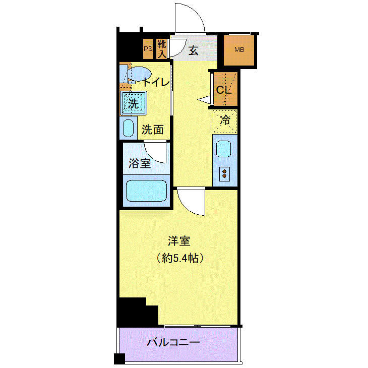 グッドステイ高円寺クレヴィスタ※『禁煙ルーム・築浅・Wi-Fi無制限・独立洗面・浴室乾燥付』【デラックス】の物件間取り図