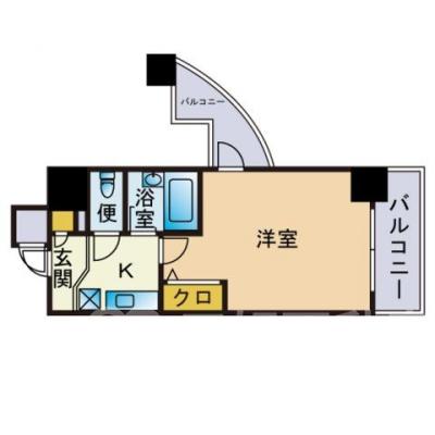 ★5月入居特典★お得な割引キャンペーン実施中！天神駅徒歩5分♪ インターネット無料！バストイレ別です♪の間取り図