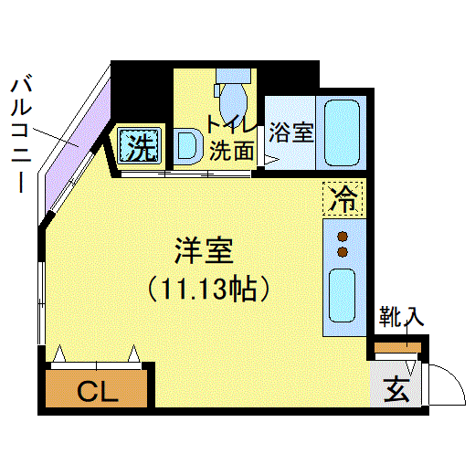 マンスリーリブマックス仙台駅前・花京院◎『禁煙ルーム』【29平米・独立洗面・浴室乾燥付】≪スタンダードシリーズ≫の物件間取り図