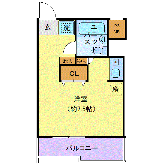 グッドステイ麻布十番駅前■『禁煙ルーム・UBタイプ』【ライト】の物件間取り図