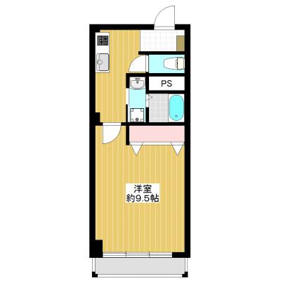 リノベーション済でキレイな室内！独立洗面台・洋室9.5帖・新井薬師駅徒歩6分・東中野駅も徒歩圏内★ＭＨ新井Ⅴの間取り図