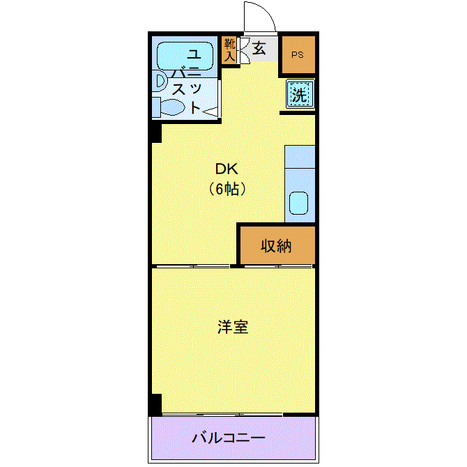 マンスリーリブマックス中野新橋駅前シャトレ■『禁煙ルーム・1DK・27平米・駅3分』≪スマートシリーズ≫の物件間取り図