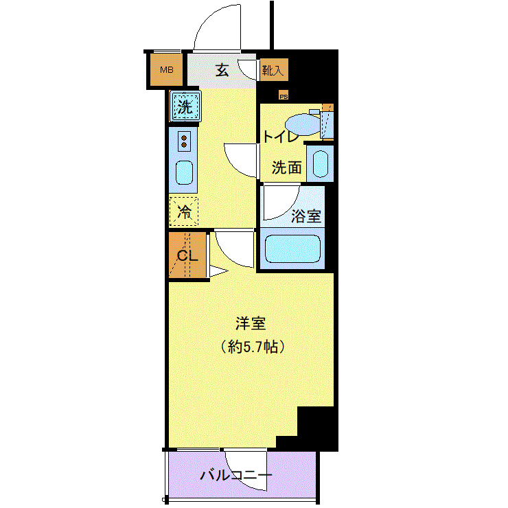 マンスリーリブマックス品川西大井クレヴィスタⅡ△『禁煙ルーム・駅3分』【Wi-Fi無制限・独立洗面・浴室乾燥付】≪エクセレントシリーズ≫の物件間取り図