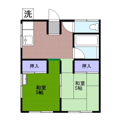 ☆小井出アパート北区新地の２DK☆TSMCまでアクセス良好♪の物件間取り図