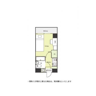 ユニオンマンスリー相模原ソレアード１　605　1K・シングル☆オートロック＆室内洗濯機完備♪デスク・チェアのあるお部屋の間取り図