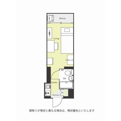 ユニオンマンスリー武蔵小金井２　205　1R・シングル☆テレワークにおすすめデスク・チェア完備＆冷蔵庫や電子レンジなど生活家電のあるお部屋♪の間取り図