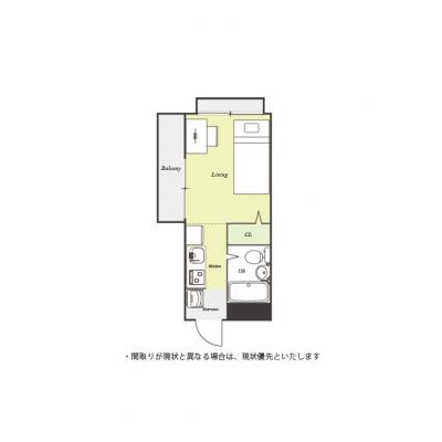 ユニオンマンスリー西国分寺３　101　1R・シングル☆角部屋♪モニター付きインターフォン＆室内洗濯機完備！デスク・チェアのあるお部屋の物件間取り図