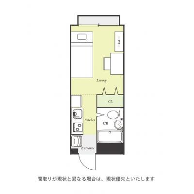 ユニオンマンスリー西国分寺３　203　1R・シングル☆デスク・チェアのあるお部屋♪2口ガスコンロ＆2ドア冷蔵庫完備で自炊にもオススメの物件間取り図