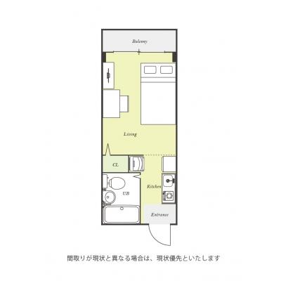 ユニオンマンスリー川崎１７　303　1R・セミダブル☆デスク・チェアのあるお部屋/JR東海道本線利用で横浜駅＆品川駅まで1駅の間取り図