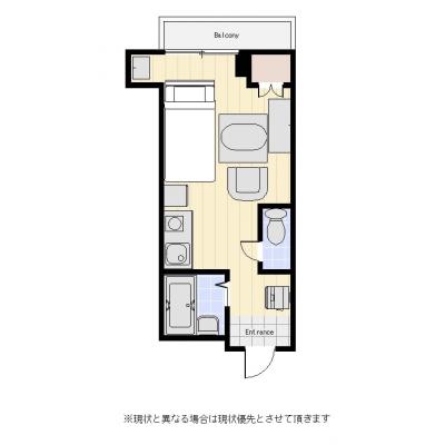 ●2026年4月21日から入居可●ユニオンマンスリー西川口１　405　1R・セミダブル・くつろぎstyle☆バストイレ別/オートロック・エレベーター付きマンションの間取り図