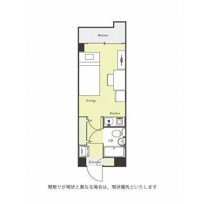 ユニオンマンスリー武蔵浦和３　402　1R・シングル☆宅配ボックスあり♪女性に嬉しいモニター付きインターフォン＆室内洗濯機完備の物件間取り図