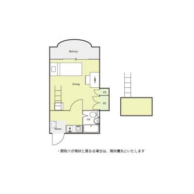 ユニオンマンスリー浦安５　213　1K・セミシングル☆◆インターネット固定回線（有線・Wi-Fi）無料の部屋◆ロフト付きのお部屋！の物件間取り図