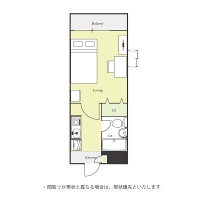 ユニオンマンスリー相模大野２　101　1K・セミダブル☆◆インターネット固定回線（有線・Wi-Fi）無料の部屋◆角部屋＆インターホン完備！の間取り図