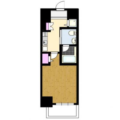 ★最短5月8日から入居可能★　室内動画有り・G-style.BBwf東京　虎ノ門1C（禁煙）【嬉しいインターネット料金込み♪食器類や調理器具等の生活備品も日額料金に含んでいます♪】の間取り図