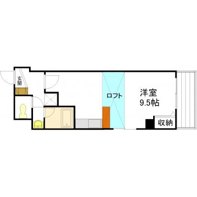 エールマンスリー幟町　参番館　(4-1)　【★無料WI-FI標準装備（無制限）★、広島電鉄銀山町駅、八丁堀駅、32型TV、ロフト付き、角部屋】の物件間取り図