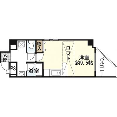 エールマンスリー幟町　参番館　(4-2)　【★無料WI-FI標準装備（無制限）★、広島電鉄銀山町駅、八丁堀駅、コンビニ至近、乾燥機付き洗濯機】の物件間取り図