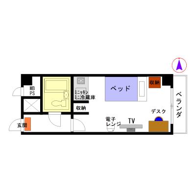 エスポワールハイツABタイプ　JR宇都宮駅東口徒歩５分！シンプルイズベストなお部屋です。の間取り図