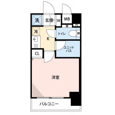 【60日以上の利用でお得🌈】【禁煙🚭/Wi-Fi無料🌐】マイナビSTAYミライエ鵜の木ステーションフロント　405の間取り図