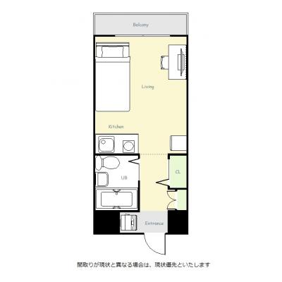 ユニオンマンスリー桜木町２　909　1R・シングル☆桜木町・関内・馬車道へ徒歩通勤できます！電車通勤を回避♪休日は野毛や日ノ出町でディープな横浜へ！の物件間取り図
