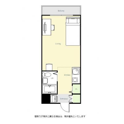ユニオンマンスリー桜木町２　911　1R・シングル☆桜木町・関内・馬車道へ徒歩通勤できます！電車通勤を回避♪休日は野毛や日ノ出町でディープな横浜へ！の間取り図