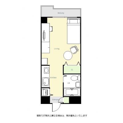 ユニオンマンスリー千葉本八幡１　402　1R・シングル☆◆インターネット固定回線(有線)無料の部屋◆リモートワーク・テレワークにも最適♪安心のオートロック完備♪個人で長期利用、法人複数室利用におススメの物件間取り図