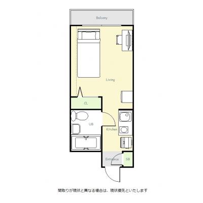 ユニオンマンスリー武蔵小杉２　303　1R・シングル☆■安心のオートロック完備＆室内洗濯機♪ワークスペースにおすすめのデスク＆チェア付き♪■JR線や東急線など多数の路の物件間取り図