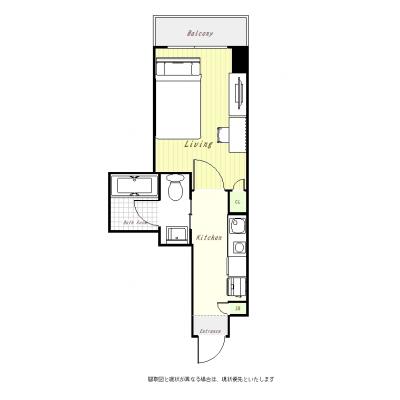 ユニオンマンスリー町田レジデンス１　202　1K・セミダブル☆◆インターネット固定回線(有線・Wi-Fi)無料の部屋◆築浅＆スーパー１分＆充実設備の大人気物件♪の間取り図