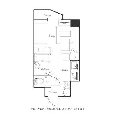 ユニオンマンスリー東松戸駅前１　911　1R・シングル・くつろぎstyle☆武蔵野線　東松戸駅　徒歩2分！女性にも安心「オートロック」「室内洗濯機」の間取り図