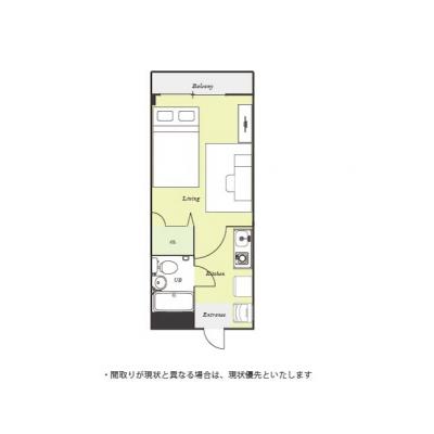 ユニオンマンスリー京王堀之内サンリット１　203　1K・セミダブル☆■1棟複数室ありで法人もまとめて入居可♪女性も安心の室内洗濯機♪無料の駐輪場もあり♪■京王相模原線の間取り図