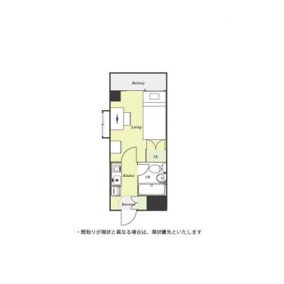 ユニオンマンスリー浦安２　501　1K・シングル☆安心のオートロック完備＆室内洗濯機♪デスク＆チェアや２ドア冷蔵庫などの家具家電付き。大手町・日本橋・西船橋まで乗換の間取り図