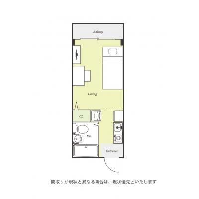 ユニオンマンスリー川崎１７　302　1R・シングル☆デスク・チェア＆室内洗濯機などの生活家電＆安心のモニター付きインターフォン完備♪/品川駅や横浜駅までダイレクトアクの間取り図