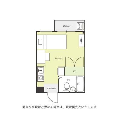 ユニオンマンスリー日野２　208　1R・シングル☆デスク・チェア＆たっぷり収納2ドア冷蔵庫や洗濯機など生活家電完備/JR中央線沿線、立川駅へ1駅＆中野駅や新宿駅へ乗の物件間取り図
