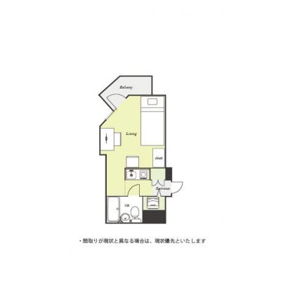 ユニオンマンスリー花小金井２　304　1R・シングル☆駅前には24時間営業のスーパー「西友花小金井店」有り！西武新宿線　花小金井駅　徒歩7分。セキュリティ面も安心の建の間取り図