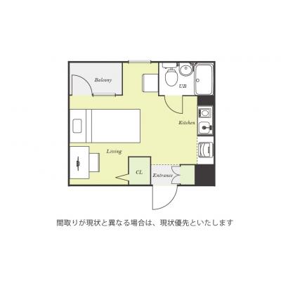 ユニオンマンスリー北池袋ガーデンテラス１　203　1R・シングル☆安心のモニター付きインターフォン＆デスク・チェア完備＆室内洗濯機など生活家電のあるお部屋/コンビニの間取り図