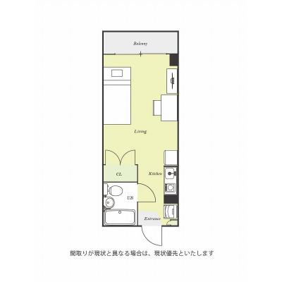 ユニオンマンスリー本厚木３　702　1R・シングル☆安心のモニター付きインターフォン＆室内洗濯機♪デスク・チェア完備/駅近くにはミロードやイオン、ヨークフーズがありの間取り図