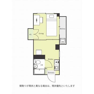 ユニオンマンスリー朝霞３　306　1DK・シングル☆人気の角部屋＆２面採光♪２ドア冷蔵庫や電子レンジなど生活家電のあるお部屋/東武東上線沿線/和光市駅まで1駅＆池袋の物件間取り図