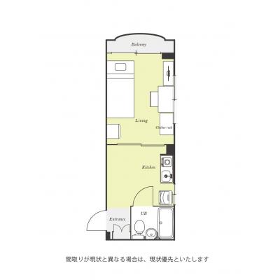 ●2026年6月4日から入居可●ユニオンマンスリーひばりヶ丘１　305　1K・シングル☆デスク・チェア完備♪室内洗濯機など生活家電のあるお部屋/西武池袋線沿線/池袋駅にダイレクトアクセス/駅チカにはの間取り図