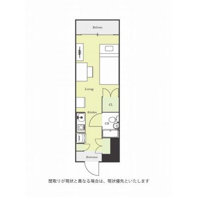 ユニオンマンスリー幡ヶ谷４　103　1R・シングル☆安心のモニター付きインターフォン＆室内洗濯機♪浴室乾燥機あり/デスク・チェアや生活家電のあるお部屋/京王新線沿線/の間取り図