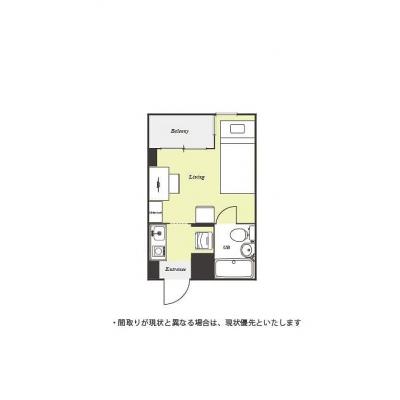 ユニオンマンスリー千葉本八幡２　102　1R・シングル☆セキュリティ面も安心のモニター付きインターホン完備完備！JR中央・総武緩行線　本八幡駅　徒歩6分。400M圏内の間取り図