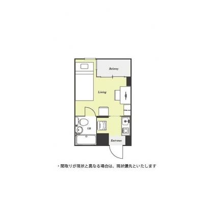ユニオンマンスリー千葉本八幡２　103　1R・シングル☆セキュリティ面も安心のモニター付きインターホン完備完備！の物件間取り図