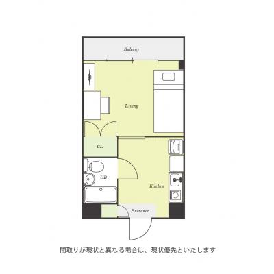 ユニオンマンスリー青葉台１　202　1K・シングル☆デスク・チェア完備♪たっぷり収納２ドア冷蔵庫や室内洗濯機など生活家電のあるお部屋/深夜3時まで営業のディスカウントの間取り図