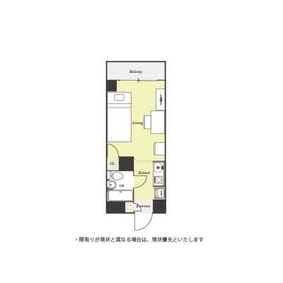 ユニオンマンスリー横浜鶴ヶ峰１　305　1R・シングル☆人気の角部屋＆モニター付きインターホン完備！鶴ヶ峰駅周辺には「西友」「まいばすけっと」があり、買い物も便利。の間取り図