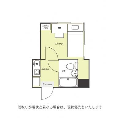 ユニオンマンスリー大口２　401　1K・シングル☆【禁煙ルーム】人気の角部屋＆2面採光のお部屋/京急本線利用で京急鶴見駅や横浜駅まで乗換なし/駅近くには深夜0時まで営の間取り図