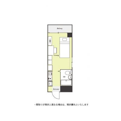 ユニオンマンスリー百合ヶ丘２　317　1R・シングル☆【禁煙ルーム】人気の角部屋物件！新百合ヶ丘駅と読売ランド前駅へ1駅＆登戸駅や成城学園前駅へ乗換なし/建物前にはの物件間取り図