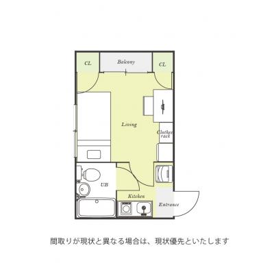 ユニオンマンスリー東伏見１　401　1K・シングル☆【禁煙ルーム】人気の角部屋＆2面採光♪室内洗濯機など生活家電完備/早稲田大学東伏見キャンパスへ徒歩通学/高田馬場駅の物件間取り図