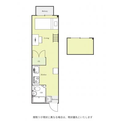 ユニオンマンスリー京成大久保２　102　1R・シングル☆【禁煙ルーム】収納に嬉しいロフトつきのお部屋♪室内洗濯機や掃除機など生活家電完備/京成本線利用で成田空港駅やの物件間取り図