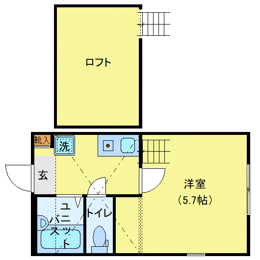グッドステイ横浜弘明寺ラフィネ◎『禁煙ルーム・駅4分・ロフト付・追い焚き機能・温水洗浄便座』【ベーシック】の物件間取り図