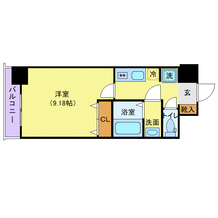 マンスリーリブマックス仙台東口・榴ヶ岡※『禁煙ルーム・1K・29平米・1名入居限定』【独立洗面・追い焚き機能】≪スタンダードシリーズ≫の物件間取り図