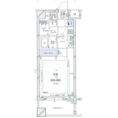 【TM九段/SP】26.㎡・ダブルベッド・市谷徒歩７分・ネットWi-Fi無制限無料・_テレワークにも♪の間取り図